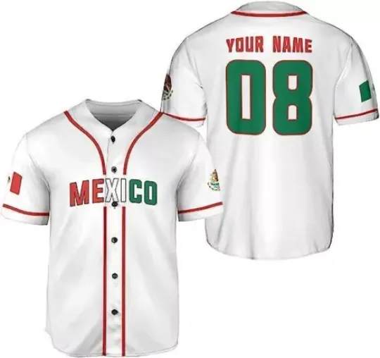 Personalized Mexico 3D BASEBALL JERSEY SHIRT HALLOWEEN GIFT