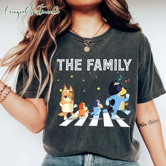 The Family Bluye T-shirt, Funny Cartoon Bluye Sweatshirt, Birthday Bluye Shirt