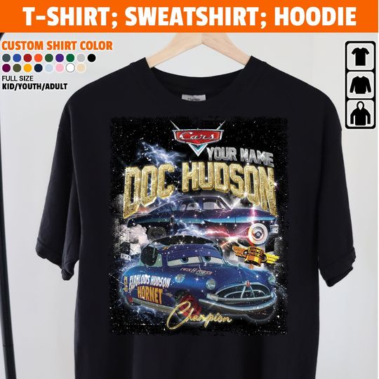 Custom Vintage Doc hudson Champion Unisex T-Shirt, Radiator Springs Shirt Piston Cup Shirt