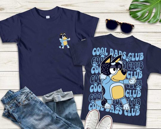 Bandit BlueyDad Cool Dads Club Double Sided Shirt, BlueyDad Family Matching Shirt
