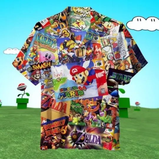 The Nintendo 64 is now 26 Years Old Aloha Beach 3D Hawaiian Shirt For Men