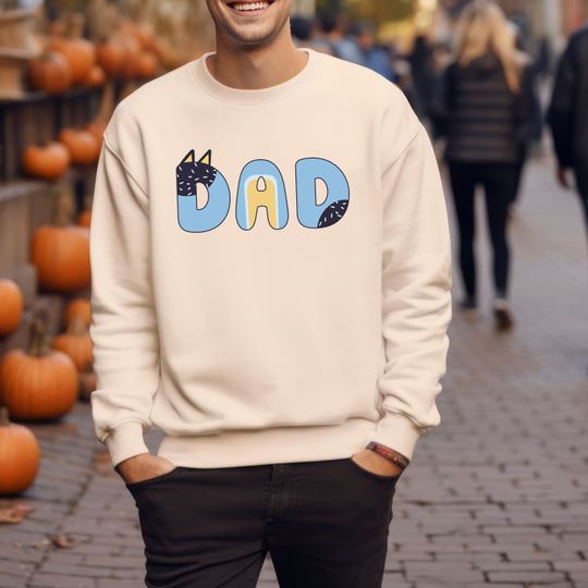 Dad Blue Dog Inspired Sweatshirt, Dad Sweatshirt, Father's Day Gift