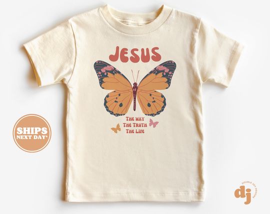 Christian Shirts - Jesus shirt - Jesus The Way The Truth The Life Butterfly