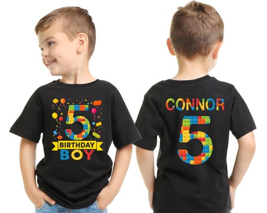 Building Block Birthday Boy Girl Shirt,Custom Birthday Buiding Shirt,Building Block Themed,Brick Birthday Shirt,Little Builder Kid Gift