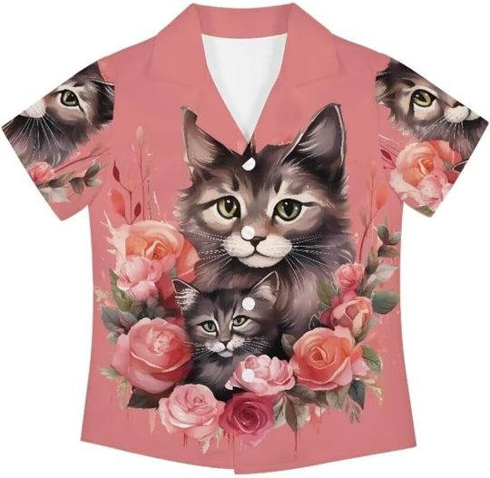 Cat Hawaiian Shirt, Cat Lovers Gift