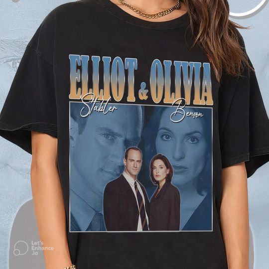 Vintage 90s Graphic Style Elliot Stabler and Olivia Benson