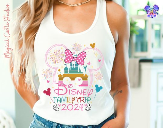 Disney Tank, Disney Trip 2024 Tank, Disney World Tank,  Disney Castle Shirt, Disney Family Trip TShirt, Disney Mom TShirt, Mickey Ears Shirt