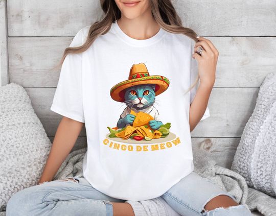 Cinco De Meow Shirt, Cat Lover Gift ,Taco Cat Cinco De Mayo T-Shirt