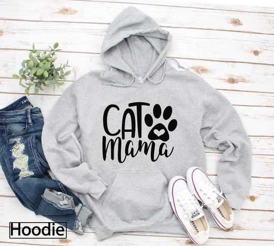 Hoodie, Cat Mama, Cat Hoodies, Hooded , Hoodies For Women Cat Mom, Cat Lover Gift, Kitten, Fur Mama, Cat Lady, Hoodie