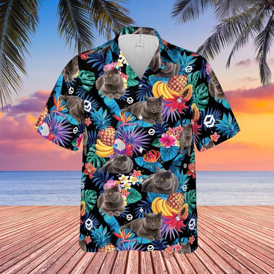 Cat Fruit Tropical Hawaiian Shirt, Hawaii Shirt, Casual Shirt, Short Sleeves Shirt, Beach Shirt, Summer Trip