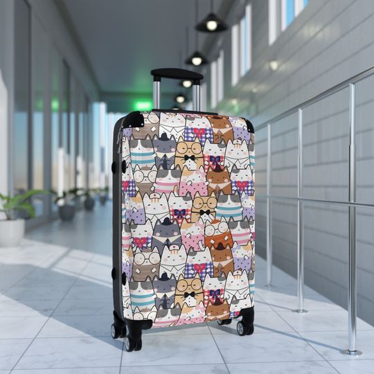 Cute Kawaii Cats Matching Luggage Sets, Small Carry On Suitcase, Medium, Large Personal Family Travel Suitcase