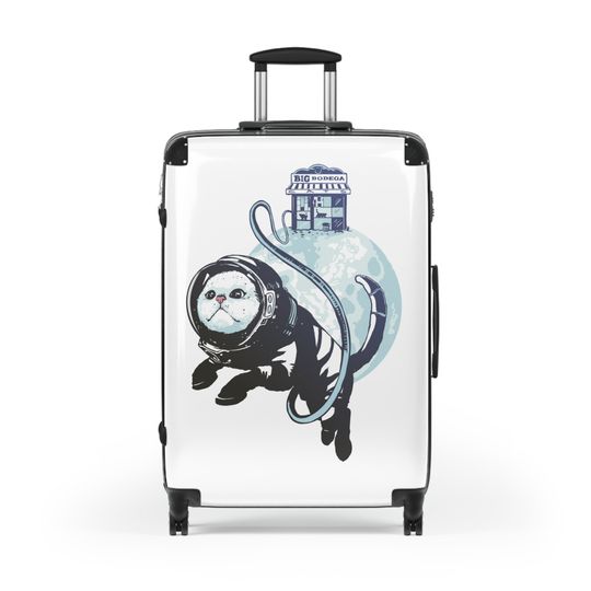 Astronaut Space Cat, Carry On Luggage, Cabin Bag, Custom Luggage, Unique Travel Bag, Cat Lover Gift, Kids Carry on Suitcase