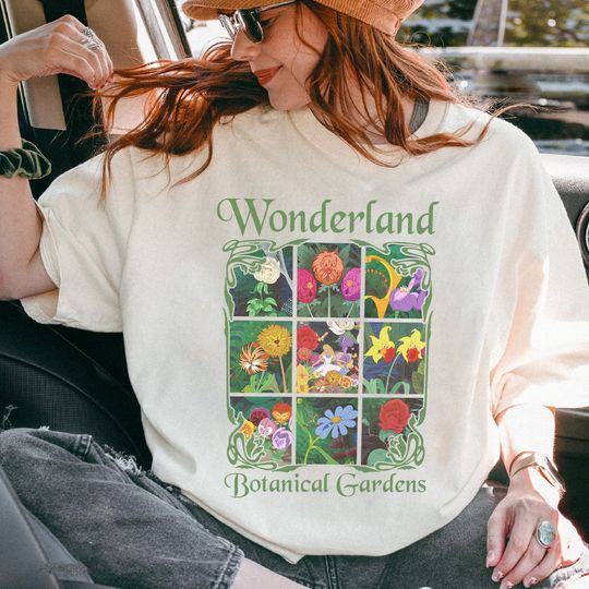Disney Vintage Alice In Wonderland Botanical Gardens Shirt