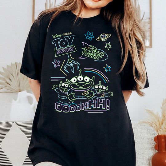 Disney Toy Story Aliens Neon Outline Shirt