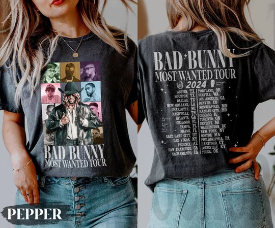 Bad Bunny Most Wanted Tour 2024 Shirt, Bad Bunny Shirt, Bad Bunny Merch