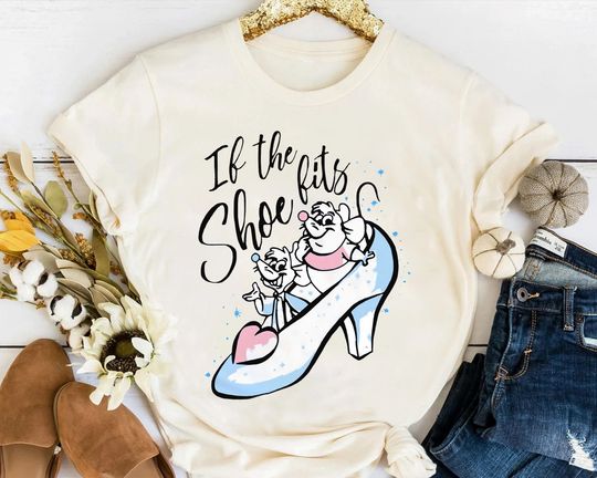 Disney Cinde Jaq and Gus If The Shoe Fits Shirt
