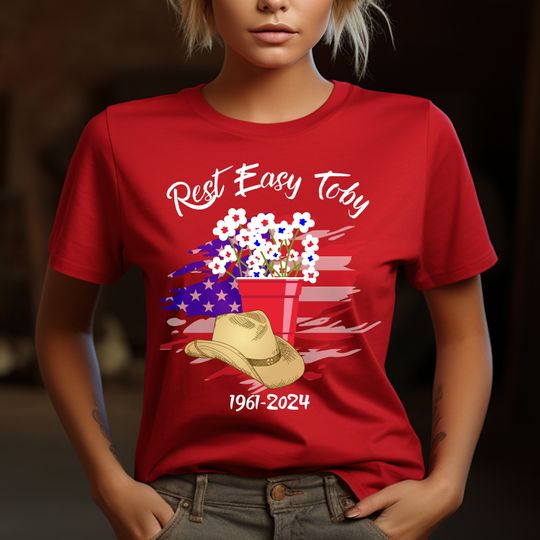 Toby Keith Tribute T-Shirt, Red Solo Cup Bouquet
