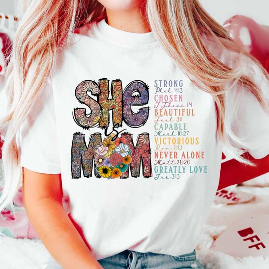 She Is Mom Shirt, She Is Strong Shirt, Bible Verse Shirt