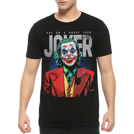 Joker Put On a Happy Face T-Shirt, Joaquin Phoenix Shirt, Men's and Women's Sizes (JOK-85334)