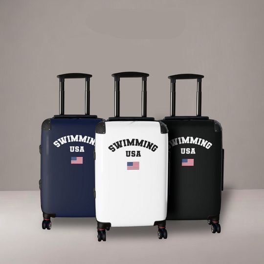 Custom Sport Athlete Suitcase, Gift for Competitor Luggage, USA Team Swimming, Athletics, Cycling, Fencing, Golf Travel Gift for Athlete USA