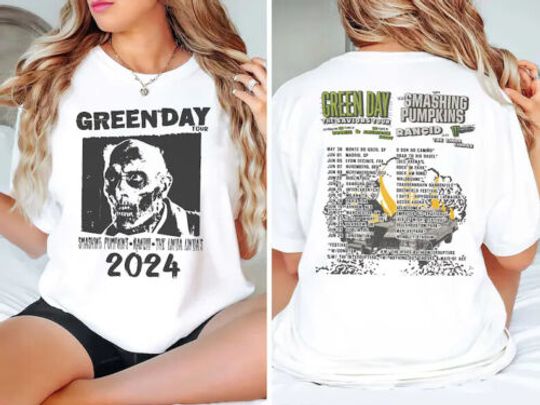 Green Day 2024 Music Tour Double Sided Shirt