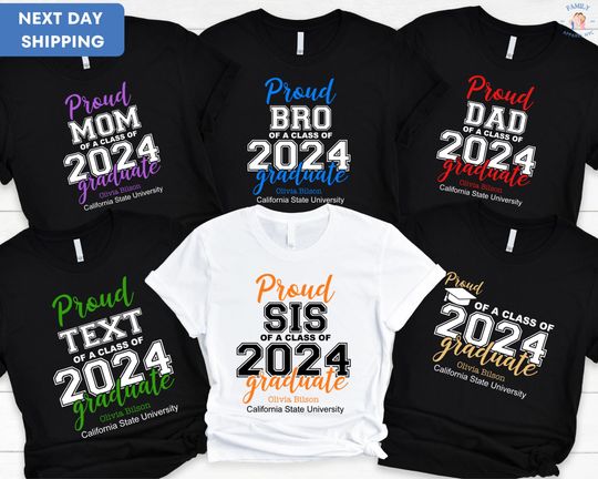 Proud Family Senior 2024, Proud Mom of a Class of 2024 Graduate Shirt, Senior 2024 Shirt, Proud Mom Of A 2024 Graduate
