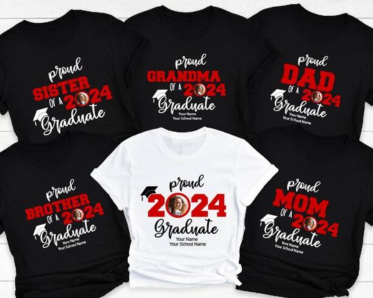 Custom Senior Shirt, Personalized Graduation Shirts, Custom Graduation Shirt, Class of 2024 Family Graduation Shirt, Proud Family Shirt