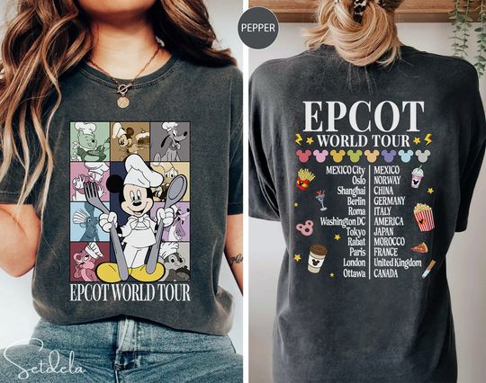 Mickey & Friends Epcot World Tour Shirt, Drinking Around The World Tour Shirt, Mickey Eras Tour Shirt, Epcot Food And Wine Shirt