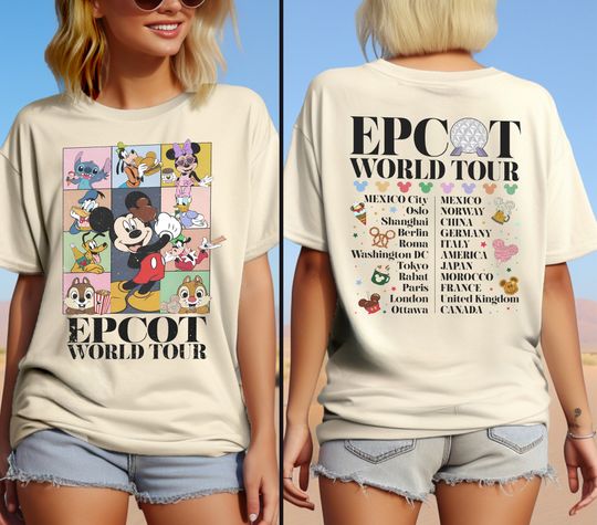 Vintage Disney Epcot World Tour Shirt, Drink Around The World Sweatshirt, Disneyland Family Matching T-Shirt, Disneyworld Traveler Shirt