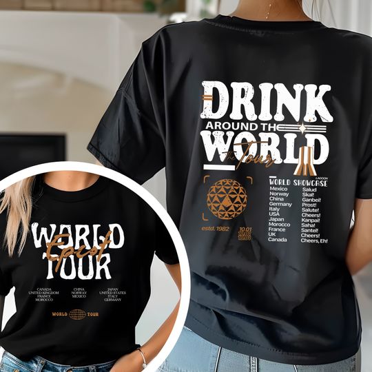 Epcot World Tour Shirt, Drink Around The World Shirt, Disney Group Trip Shirt, Epcot Disneyworld Shirt, Epcot Drink Around the World