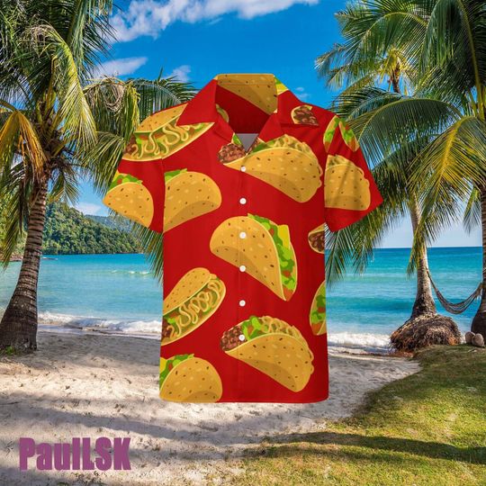 Tacos Aloha Shirt,  Hawaiian Shirt, Hawaii Shirt, Beach Shirt