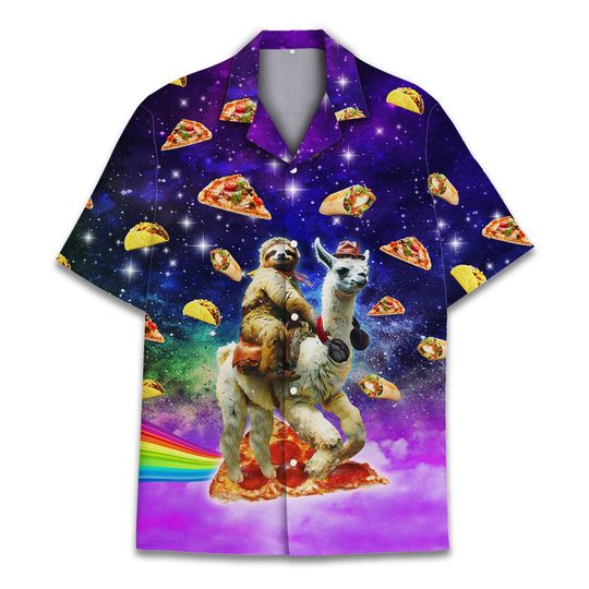 Taco Sloth Hawaiian Shirts For Men Women, Galaxy Alpaca Hawaiian