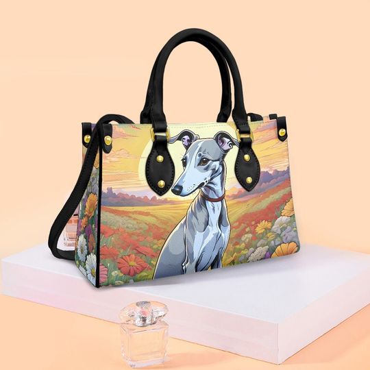 whippet greyhound Leather Bags, Dog Lover Gift