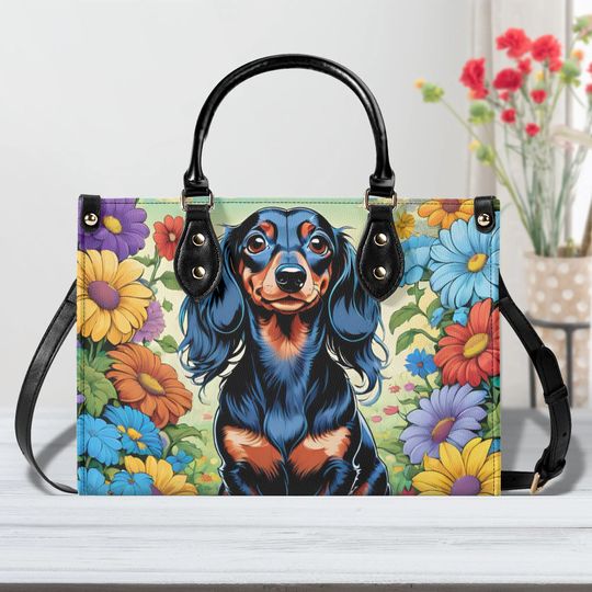 Long Hair Dachshund Leather Bags, Dog Lover Gift