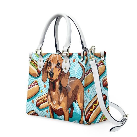 dachshund wennie dog Leather Bags, Dog Lover Gift
