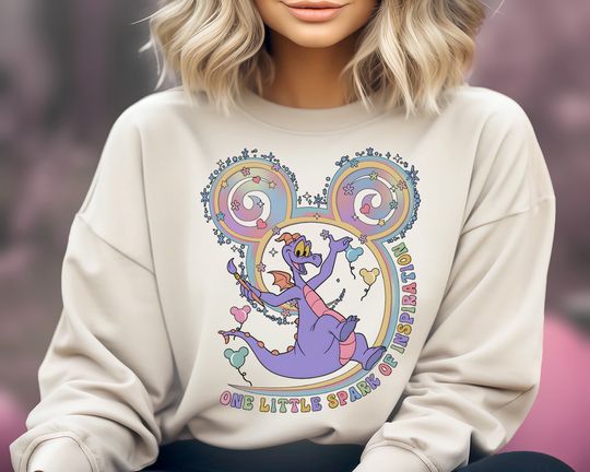One Little Spark Of Inspiration, Disney Figment Dragon Shirt, Epcot Figment Sweatshirt, Disney Purple Dragon Shirt, Kids Epcot Shirt
