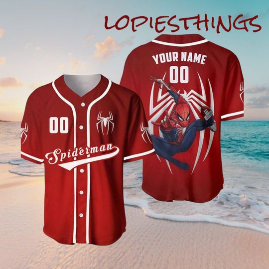 Summer Vacation Personalized Spiderman Jersey Baseball Shirt