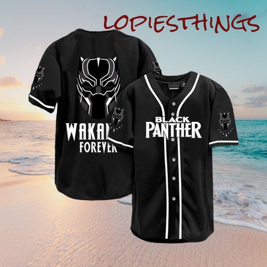 Summer Vacation Black Panther Jersey Baseball Shirt