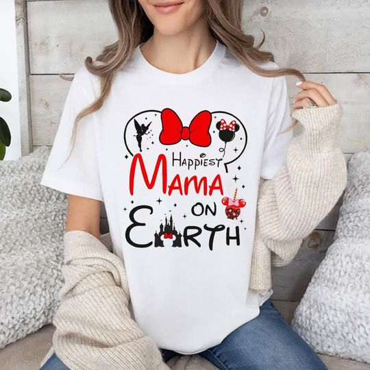 Happiest Mama On Earth Shirt, Disney Characters Mother's Day Shirt