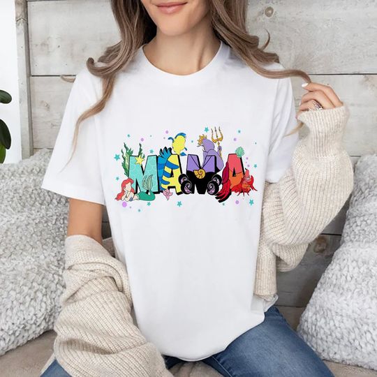 Disney Mermaid Mama T-shirt, Princess Mom Shirt, Disney Mothers Day Gift