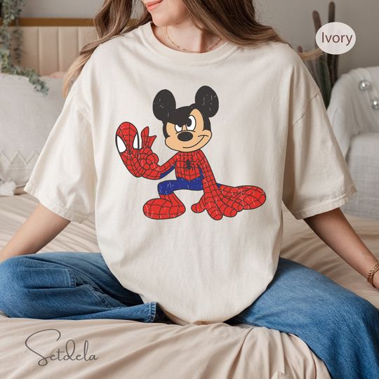 Funny Disney Mickey Mouse Custom Marvel Spider Man Retro Shirt, Mickey And Friends Tee, WDW Magic Kingdom Family Holiday Vacation Gift
