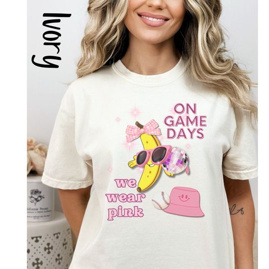 Banana baseball barbiecore coquette girlie disco shirt Savannah Banana bestseller game day shirt pink country music lyrics retro fruit shirt