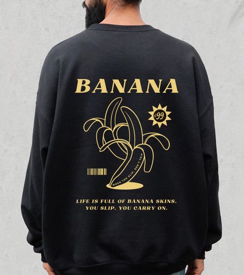 Vintage Shirt, Vintage Sweatshirt, Retro Shirt, Gift for Boyfriend, Aesthetic Shirt, Gift for Friend, Banana Logo, Food Lover, Unisex Gift