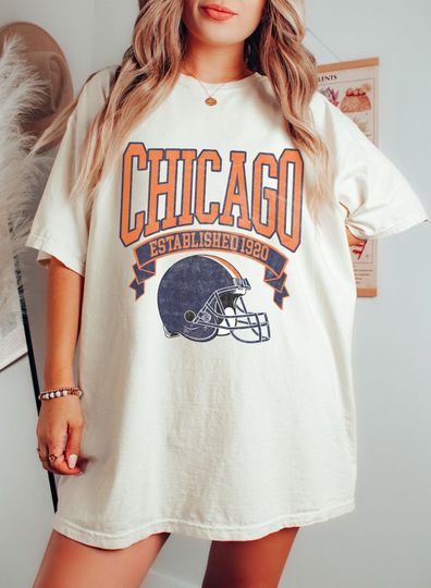 Comfort Colors Chicago Shirt, Vintage Chicago Football Shirt, Game Day Apparel, Chicago Gifts