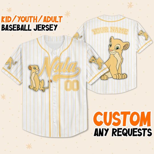 Custom Disney The Lion King Nala Simple Stripe Baseball Jersey