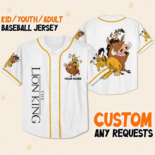 Custom Disney The Lion King Hakuna Matata Simple Baseball Jersey