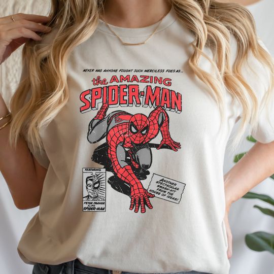 Unisex Spiderman T-Shirt, Spider-Man Shirt, Superhero Shirt, Spiderman Lover Shirt, Retro Family Spider Shirt