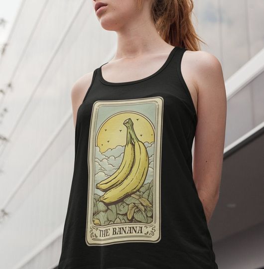 The Banana Tarot Card Tank Top, Banana Tank Top, Fruit Shirt Banana Lover Shirts