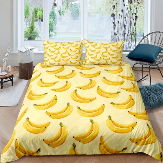 Banana Fruit Yellow Summer Bedding Set