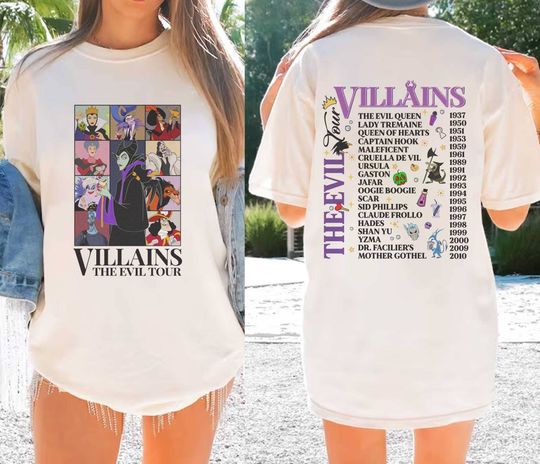 Villains Evil Tour Shirt, Villains Eras Tour T-Shirt, Villain Era Shirt, Bad Witches Club, Maleficent, Ursula, Evil Queen, Magic Kingdom Tee